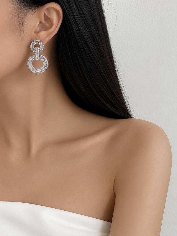 گوشواره جواهری دایره کوچیک و بزرگ