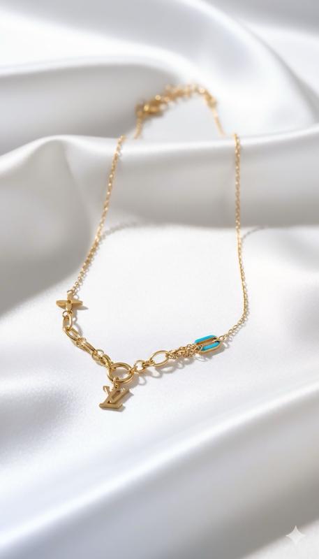 گردنبند ترکیبی LV و مينا