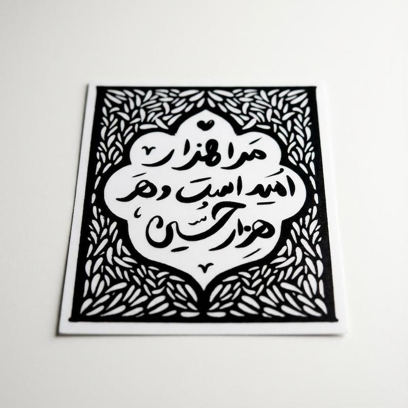 استیکر مرا هزار امید است هر هزار حسین مستطیلی