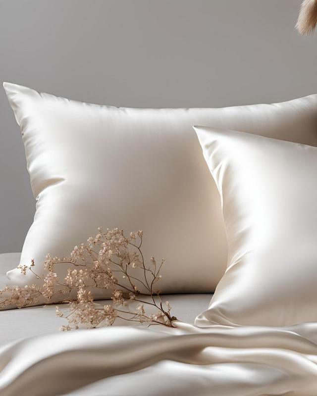 روبالشتی ابریشم سفید