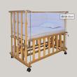گهواره چوبی و تخت کنار مادر "بالین وود" رنگ چوب عسلی