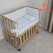 گهواره چوبی و تخت کنار مادر سایز ۱۲۰ خودرنگ