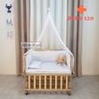 گهواره چوبی و تخت کنار مادر سایز ۱۲۰ خودرنگ
