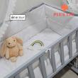گهواره چوبی و تخت کنار مادر سایز ۱۲۰ طوسی