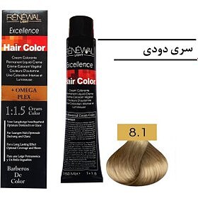 رنگ مو رنوال شماره 8.1 حجم 150 میل رنگ بلوند دودی روشن