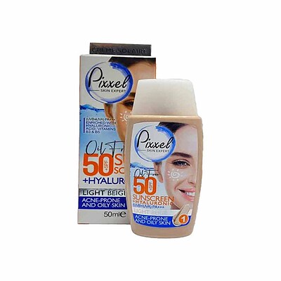 کرم ضد آفتاب رنگی (بژ روشن) پیکسل مناسب پوست های چرب، جوشدار Spf50 