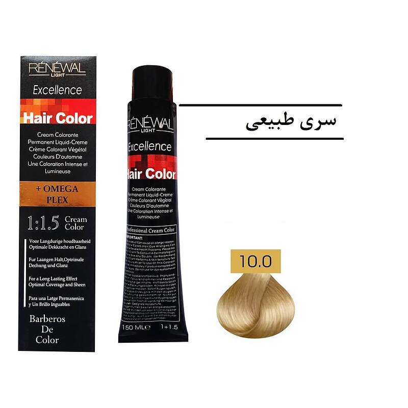 رنگ مو رنوال شماره 10.0 حجم 150 میل رنگ بلوند فوق العاده روشن