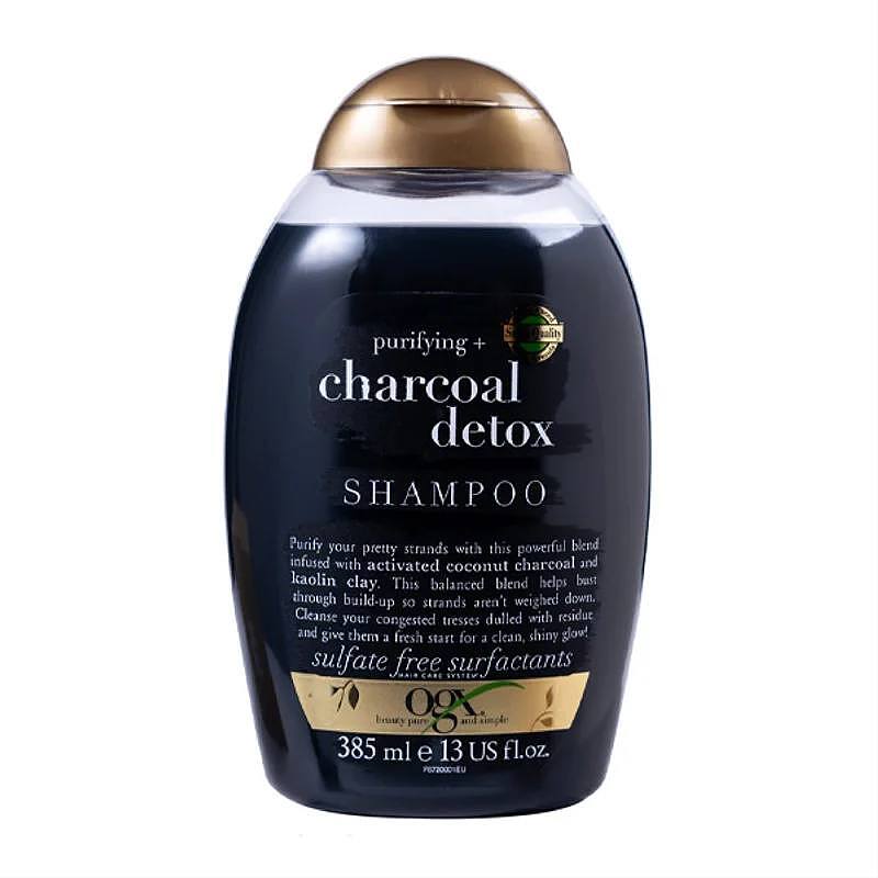 شامپو پاکسازی موی سر او جی ایکس OGX مدل زغال Charcoal detox حجم 385 میلی لیتر