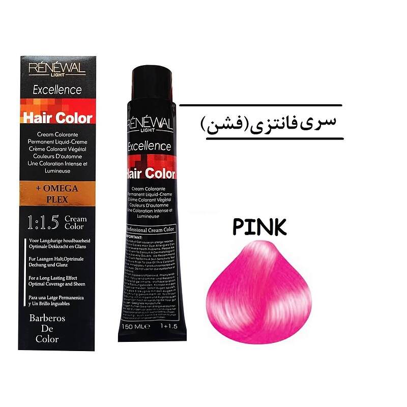 رنگ مو رنوال pink حجم 150 میل رنگ صورتی فانتزی