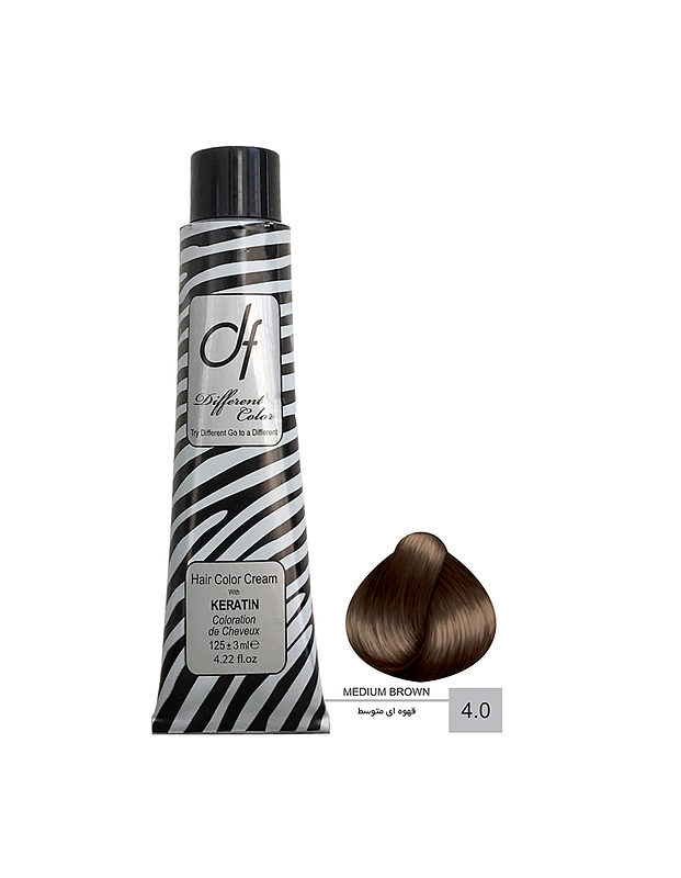 رنگ مو دیفرنت  شماره 4.0 (NATURAL ) حجم 125ml رنگ قهوه ای متوسط