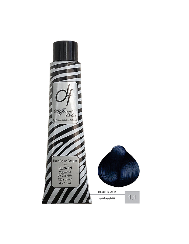 رنگ مو دیفرنت شماره 1.1 (ASH) حجم 125ml رنگ مشکی پر کلاغی