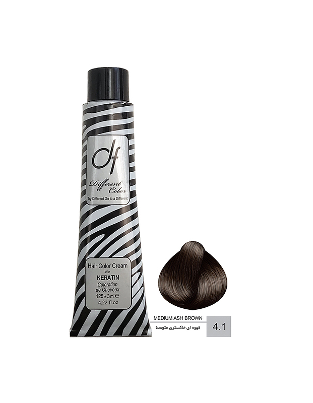 رنگ مو دیفرنت  شماره 4.1 (ASH) حجم 125ml رنگ قهوه ای خاکستری متوسط
