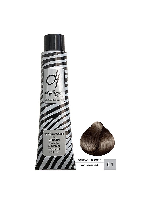 رنگ مو دیفرنت  شماره 6.1 (ASH) حجم 125ml رنگ بلوند خاکستری تیره