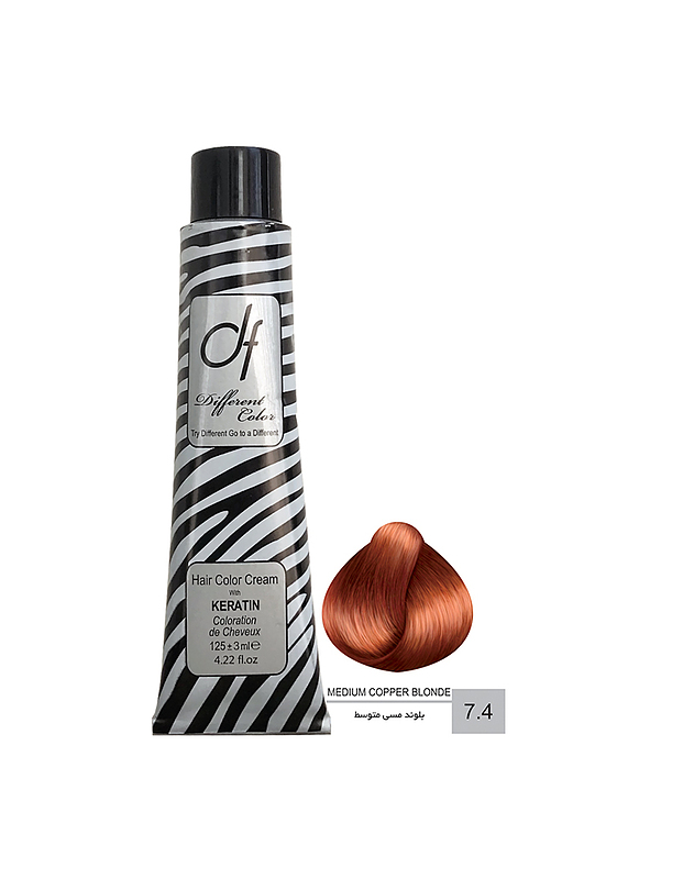 رنگ مو دیفرنت  شماره 7.4 (COPPER) حجم 125ml رنگ بلوند مسی متوسط