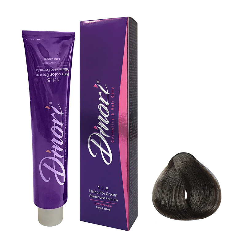 رنگ مو دینوری شماره 5.1 (ASH) حجم 100ml رنگ قهوه ای خاکستری روشن