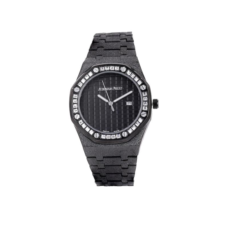ساعت زنانه اودمارپیگه دور نگین مشکی صفحه مشکیF/a5433 Audemars piguet
