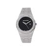 ساعت زنانه اودمارپیگه دور نگین نقره ای صفحه مشکی F/a5432 Audemars piguet