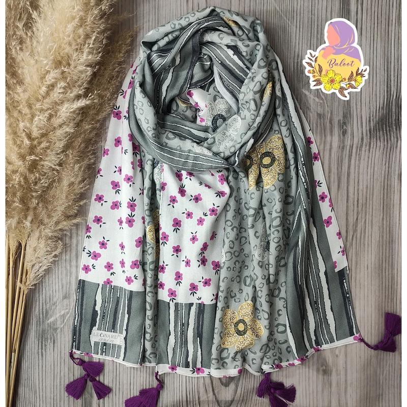 شال نخی گلدار