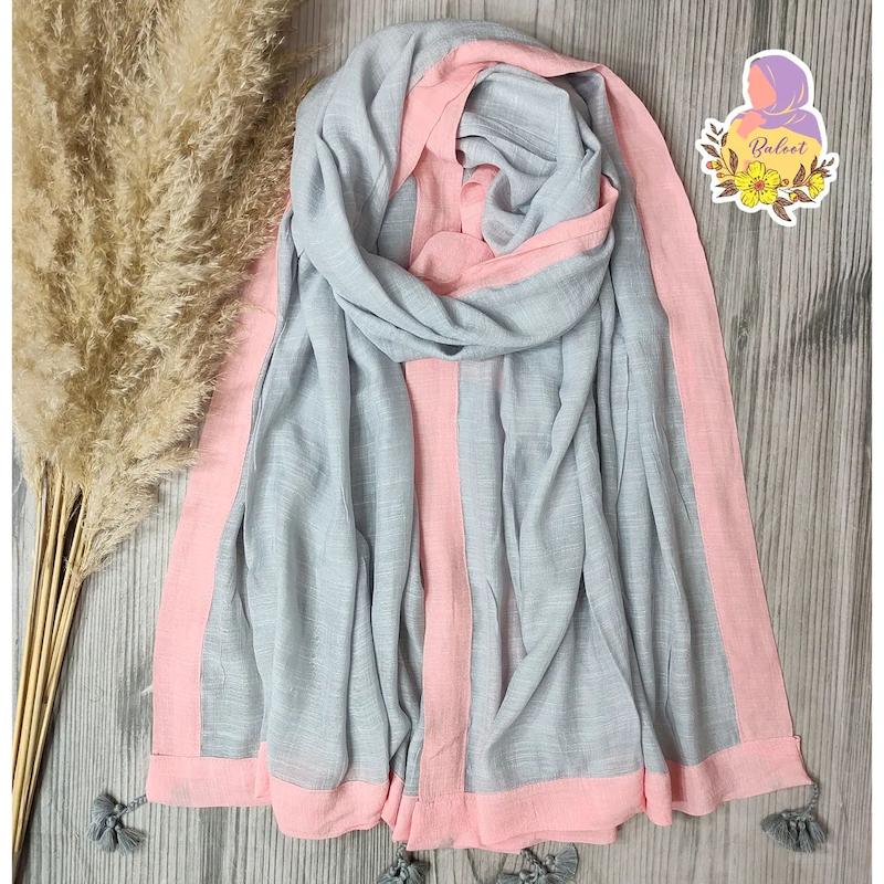 شال ساده حاشیه رنگی