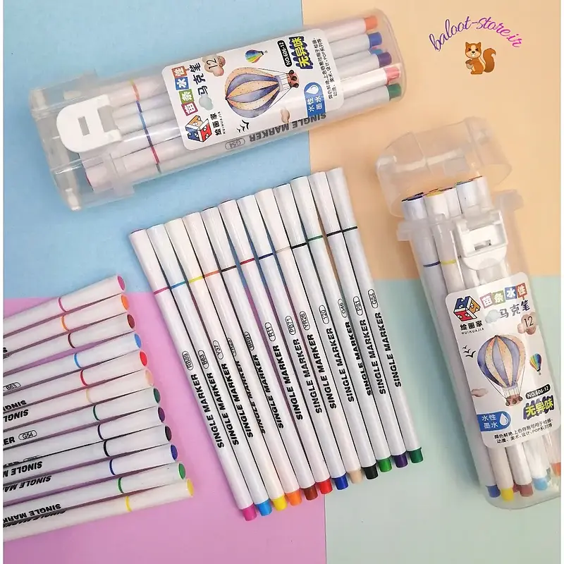 ماژیک 12 رنگ نقاشی و رنگ آمیزی single marker