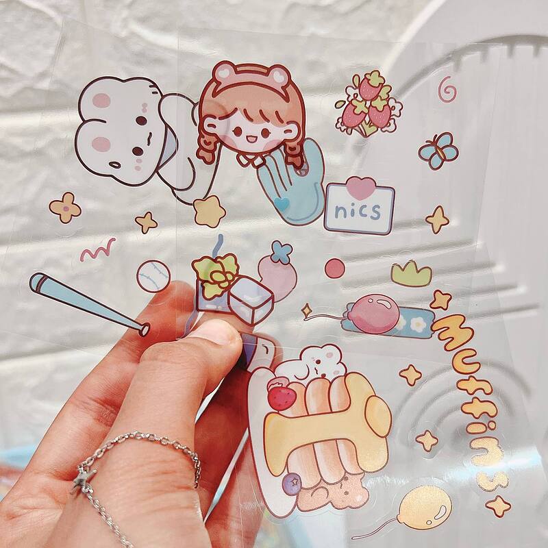 برچسب استیکر شفاف ورقه ای 