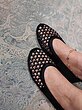 پاپوش کف چرم نگین دار طرح کندو