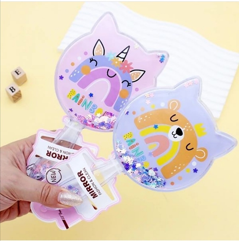 آینه اکلیلی دسته دار طرح Rainbow 