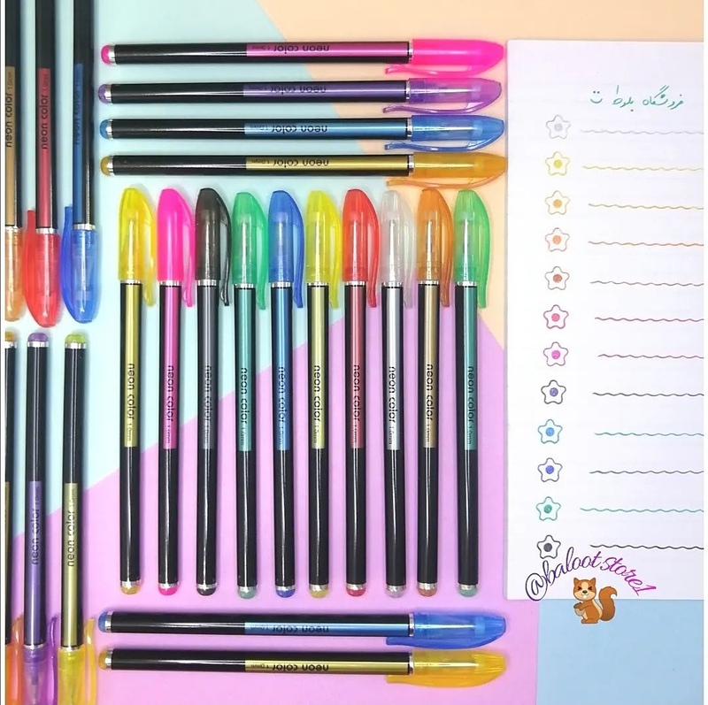 خودکار نئونی 12 رنگ zuixua طرح glitter pen
