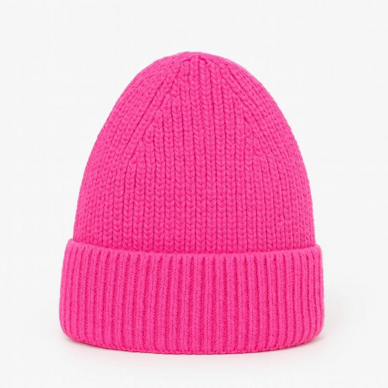 خرید کلاه بافت ساده رنگ صورتی