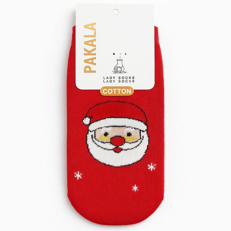 خرید جوراب پشمی کریسمسی قرمز طرح بابانوئل با ما پی