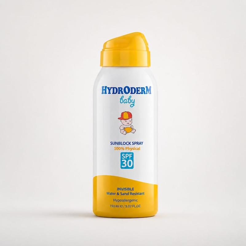 خرید اسپری ضد آفتاب معدنی کودکان هیدرودرم بیبی SPF 30 | باما پی