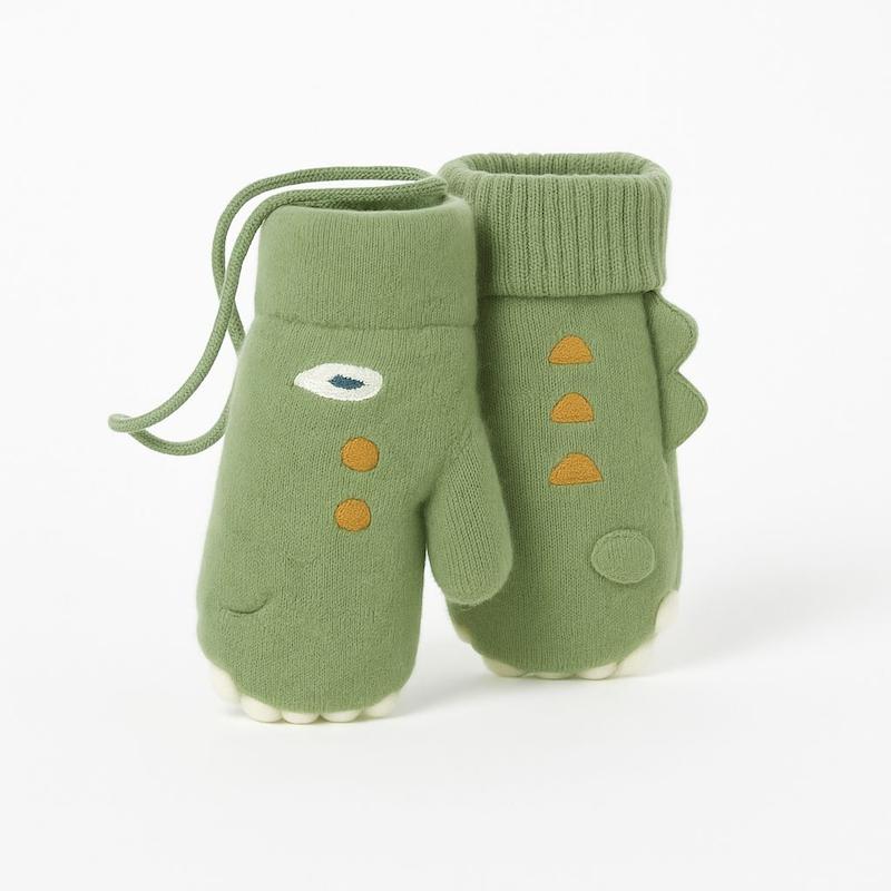 خرید دستکش بچه گانه تک انگشت پشمی طرح دایناسور