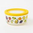 خرید ظرف شیشه‌ای نگهدارنده فریزری طرح میوه درب رنگی