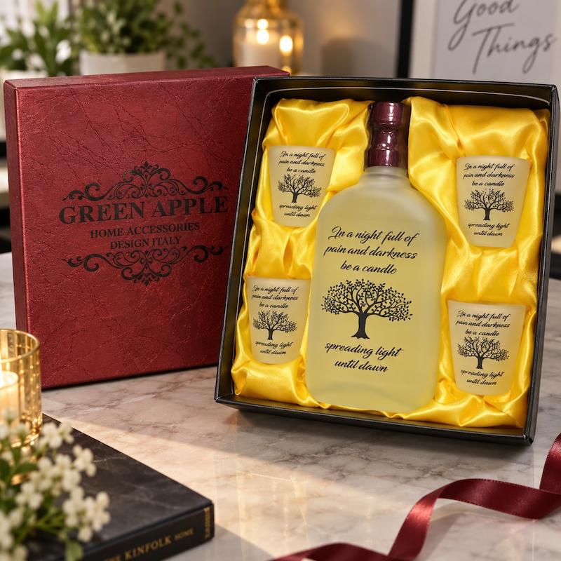 ست بطری و شات گرین اپل - طرح درخت زندگی