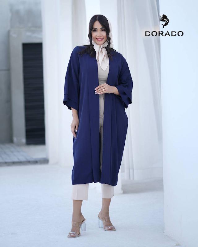 مانتو کریشه شالدار بلند کد 953