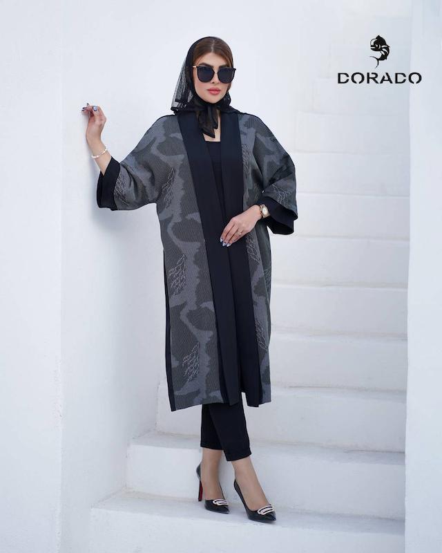 مانتو کریشه شالدار ترکیبی کد 958