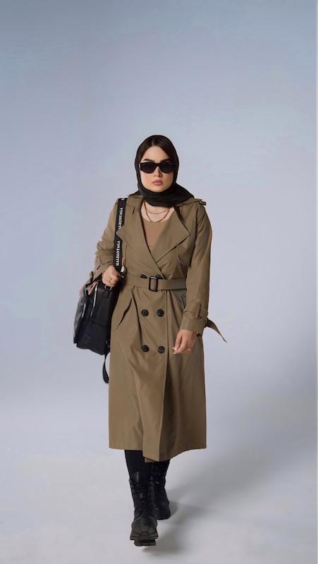 بارانی بلند کتان کد 1027