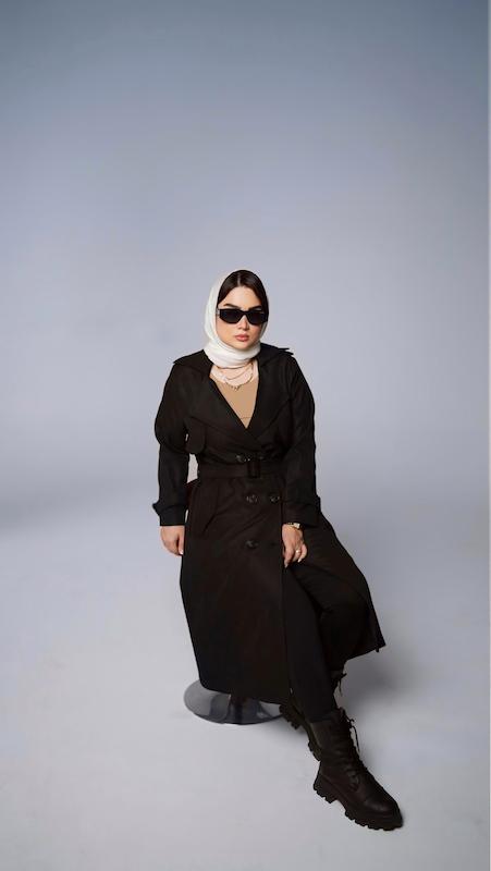 بارانی بلند کتان کد 1027
