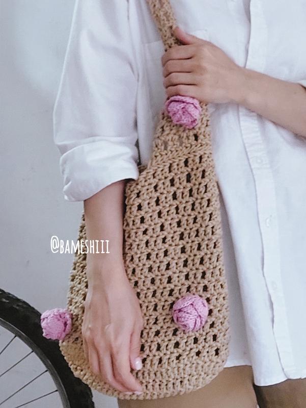 کیف مکرومه گل رز