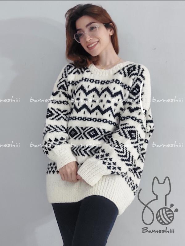 پلیور  دستبافت بامشی