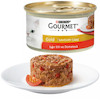 کنسرو غذای گربه گورمت Gourmet Gold طعم گوشت و گوجه فرنگی مدل کیکی وزن 85 گرم 