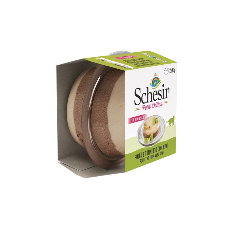 موس شسیر Schesir با طعم ماهی تن، مرغ و کیوی