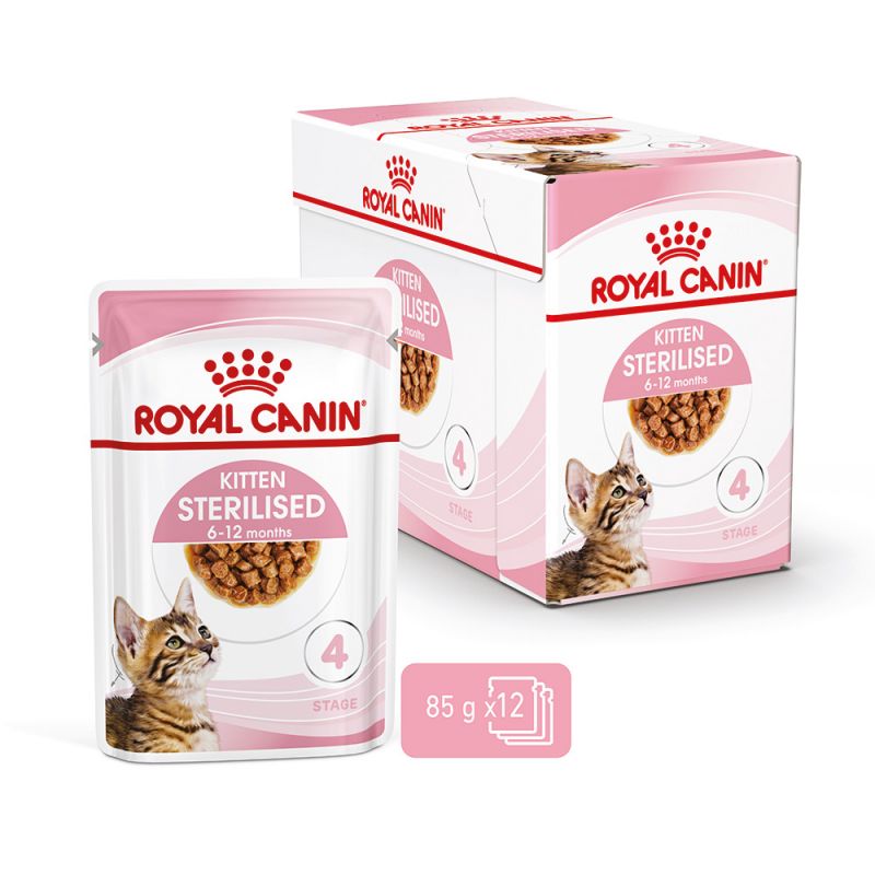 غذای پوچ بچه گربه عقیم شده رویال کنین مدل Kitten Sterilised وزن 85 گرم