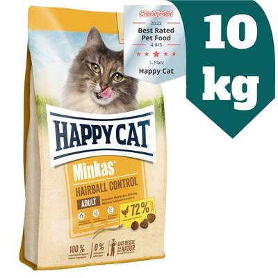 غذای خشک گربه هپی کت Happy Cat مدل مینکاس هربال کنترل Minkas Hairball Control  وزن 10 کیلوگرم