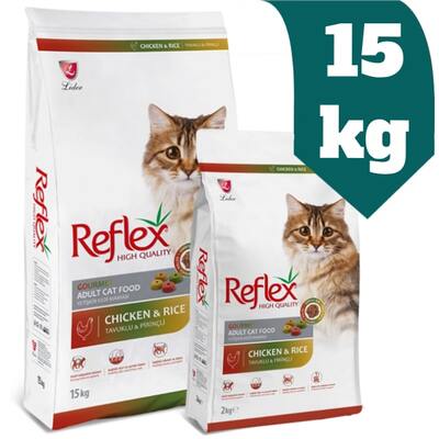 غذای خشک گربه مولتی کالر رفلکس Reflex با طعم مرغ و برنج وزن 15 کیلوگرم