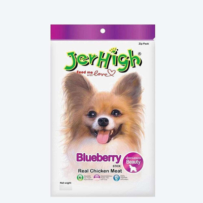تشویقی سگ جرهای JerHigh مدل Chicken Blueberry وزن 60 گرم