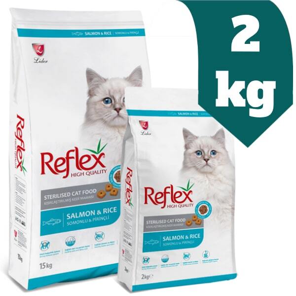 غذای خشک گربه عقیم شده رفلکس Reflex با طعم سالمون وزن 2 کیلوگرم
