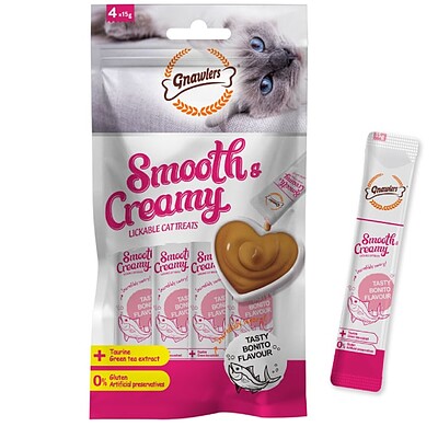 بستنی گربه گنالرز Gnawlers مدل Smooth And Creamy با طعم ماهی بونیتو وزن 60 گرم