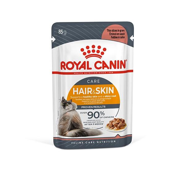 غذای پوچ گربه رویال کنین Royal Canin مدل Hair And Skin وزن 85 گرم