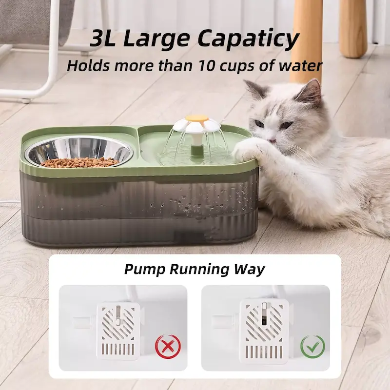 دستگاه آبخوری اتوماتیک به همراه ظرف غذا Automatic Pet Water Dispenser and Bowl for Food مخصوص گربه و سگ